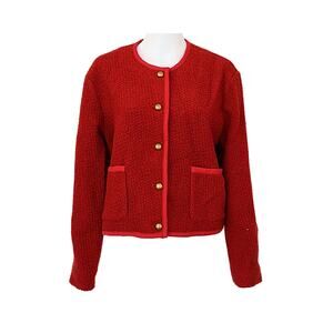 Joe Relaxed-Fit Cropped Jacket - Red - M